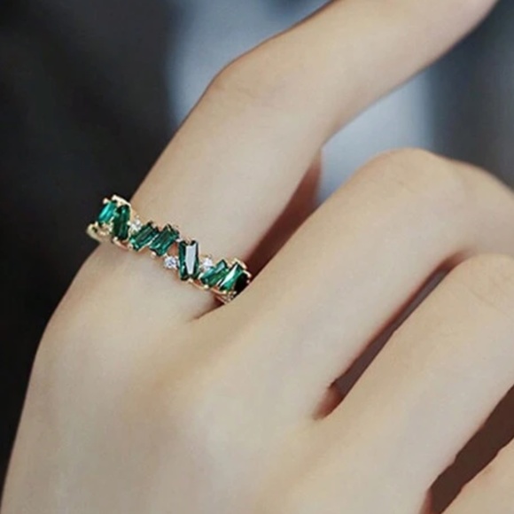 Luxe 14k Gold Plated 925 Sterling Silver Cubic Zirconia Ring - Picture 2 of 9